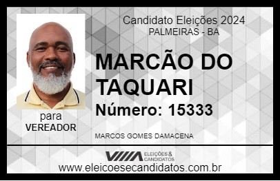 Candidato MARCÃO DO TAQUARI 2024 - PALMEIRAS - Eleições