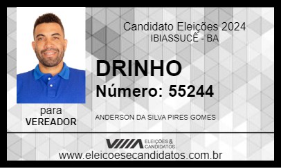 Candidato DRINHO 2024 - IBIASSUCÊ - Eleições