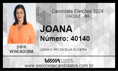 Candidato JOANA 2024 - CACULÉ - Eleições