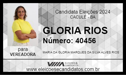 Candidato GLORIA RIOS 2024 - CACULÉ - Eleições