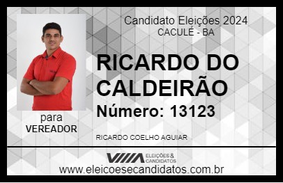 Candidato RICARDO DO CALDEIRÃO 2024 - CACULÉ - Eleições