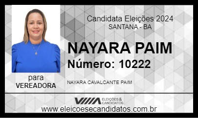 Candidato NAYARA PAIM 2024 - SANTANA - Eleições