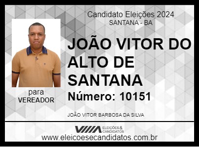 Candidato JOÃO VITOR DO ALTO DE SANTANA 2024 - SANTANA - Eleições