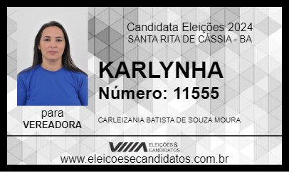 Candidato KARLYNHA 2024 - SANTA RITA DE CÁSSIA - Eleições