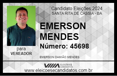 Candidato EMERSON MENDES 2024 - SANTA RITA DE CÁSSIA - Eleições