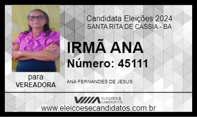 Candidato IRMÃ ANA 2024 - SANTA RITA DE CÁSSIA - Eleições