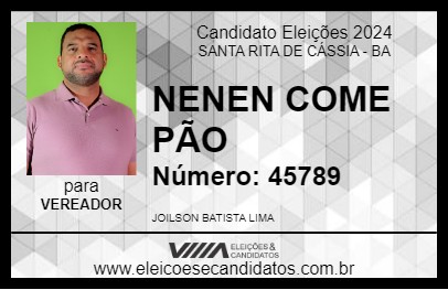 Candidato NENEN COME PÃO 2024 - SANTA RITA DE CÁSSIA - Eleições