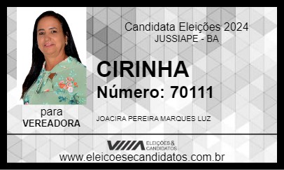 Candidato CIRINHA 2024 - JUSSIAPE - Eleições