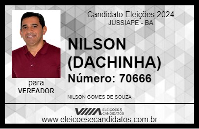 Candidato NILSON (DACHINHA) 2024 - JUSSIAPE - Eleições