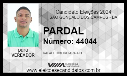 Candidato PARDAL 2024 - SÃO GONÇALO DOS CAMPOS - Eleições