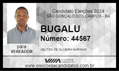 Candidato BUGALU 2024 - SÃO GONÇALO DOS CAMPOS - Eleições