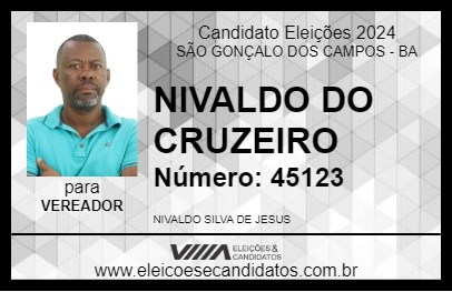 Candidato NIVALDO DO CRUZEIRO 2024 - SÃO GONÇALO DOS CAMPOS - Eleições