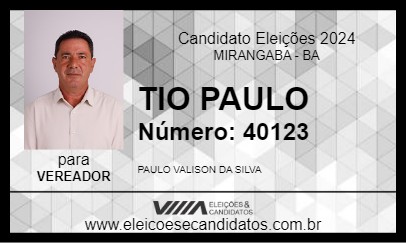 Candidato TIO PAULO 2024 - MIRANGABA - Eleições