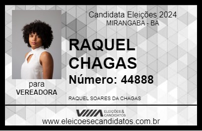 Candidato RAQUEL CHAGAS 2024 - MIRANGABA - Eleições