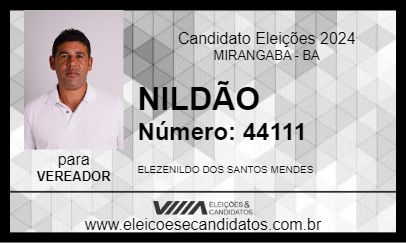 Candidato NILDÃO 2024 - MIRANGABA - Eleições