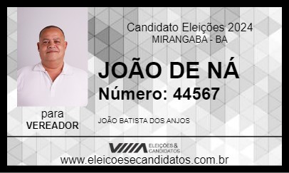 Candidato JOÃO DE NÁ 2024 - MIRANGABA - Eleições