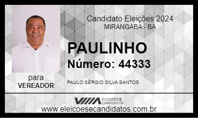 Candidato PAULINHO 2024 - MIRANGABA - Eleições