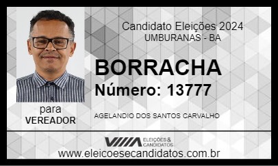 Candidato BORRACHA 2024 - UMBURANAS - Eleições