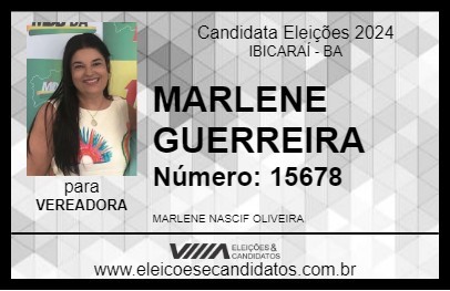 Candidato MARLENE GUERREIRA 2024 - IBICARAÍ - Eleições