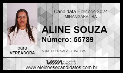 Candidato ALINE SOUZA 2024 - MIRANGABA - Eleições