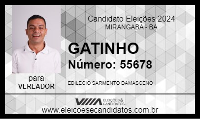 Candidato GATINHO 2024 - MIRANGABA - Eleições