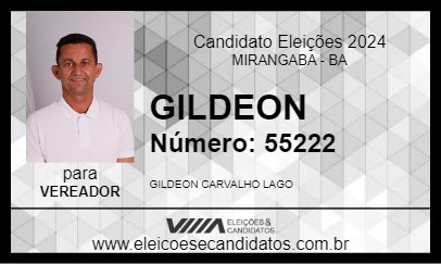 Candidato GILDEON 2024 - MIRANGABA - Eleições