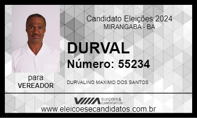 Candidato DURVAL 2024 - MIRANGABA - Eleições