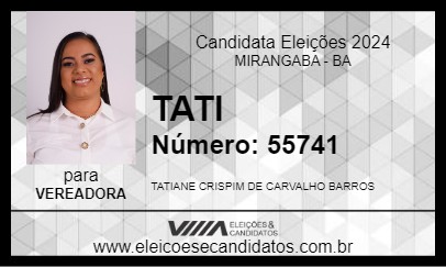 Candidato TATI 2024 - MIRANGABA - Eleições