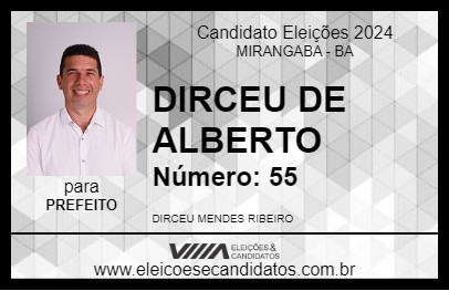 Candidato DIRCEU DE ALBERTO 2024 - MIRANGABA - Eleições