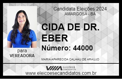 Candidato CIDA DE DR. EBER 2024 - AMARGOSA - Eleições