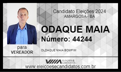 Candidato ODAQUE MAIA 2024 - AMARGOSA - Eleições