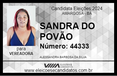 Candidato SANDRA DO POVÃO 2024 - AMARGOSA - Eleições