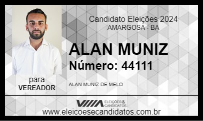 Candidato ALAN MUNIZ 2024 - AMARGOSA - Eleições