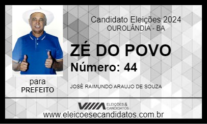 Candidato ZÉ DO POVO 2024 - OUROLÂNDIA - Eleições