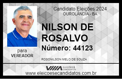 Candidato NILSON DE ROSALVO 2024 - OUROLÂNDIA - Eleições