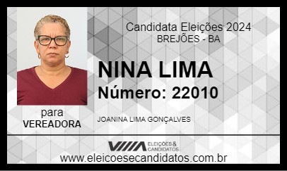 Candidato NINA LIMA 2024 - BREJÕES - Eleições