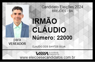 Candidato IRMÃO CLÁUDIO 2024 - BREJÕES - Eleições