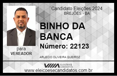 Candidato BINHO DA BANCA 2024 - BREJÕES - Eleições