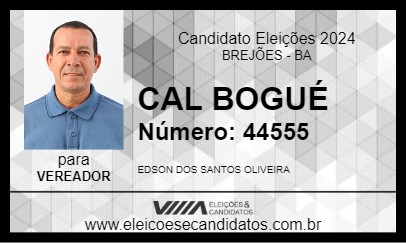 Candidato CAL BOGUÉ 2024 - BREJÕES - Eleições