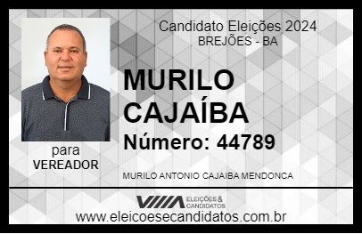 Candidato MURILO CAJAÍBA 2024 - BREJÕES - Eleições