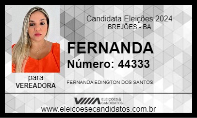 Candidato FERNANDA 2024 - BREJÕES - Eleições