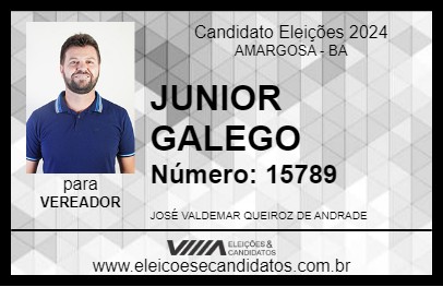 Candidato JUNIOR GALEGO 2024 - AMARGOSA - Eleições