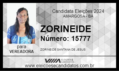 Candidato ZORINEIDE 2024 - AMARGOSA - Eleições