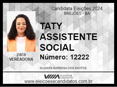 Candidato TATY ASSISTENTE SOCIAL 2024 - BREJÕES - Eleições