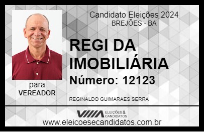 Candidato REGI DA IMOBILIÁRIA 2024 - BREJÕES - Eleições