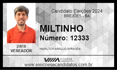 Candidato MILTINHO 2024 - BREJÕES - Eleições