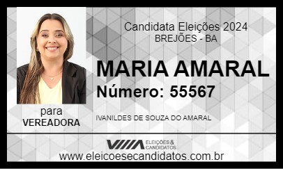 Candidato MARIA AMARAL 2024 - BREJÕES - Eleições