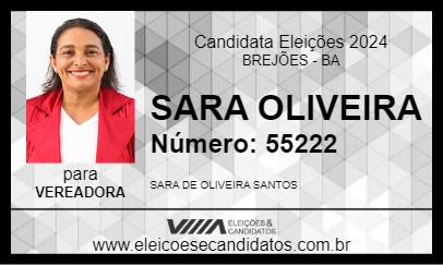 Candidato SARA OLIVEIRA 2024 - BREJÕES - Eleições