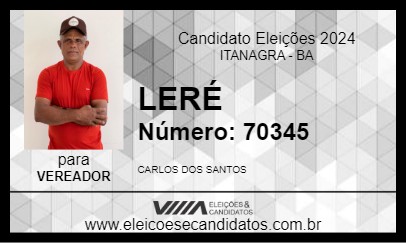 Candidato LERÉ 2024 - ITANAGRA - Eleições