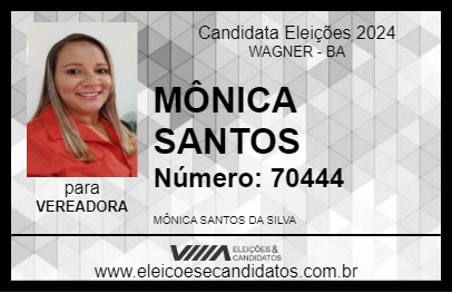 Candidato MÔNICA SANTOS 2024 - WAGNER - Eleições